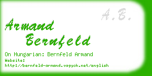 armand bernfeld business card